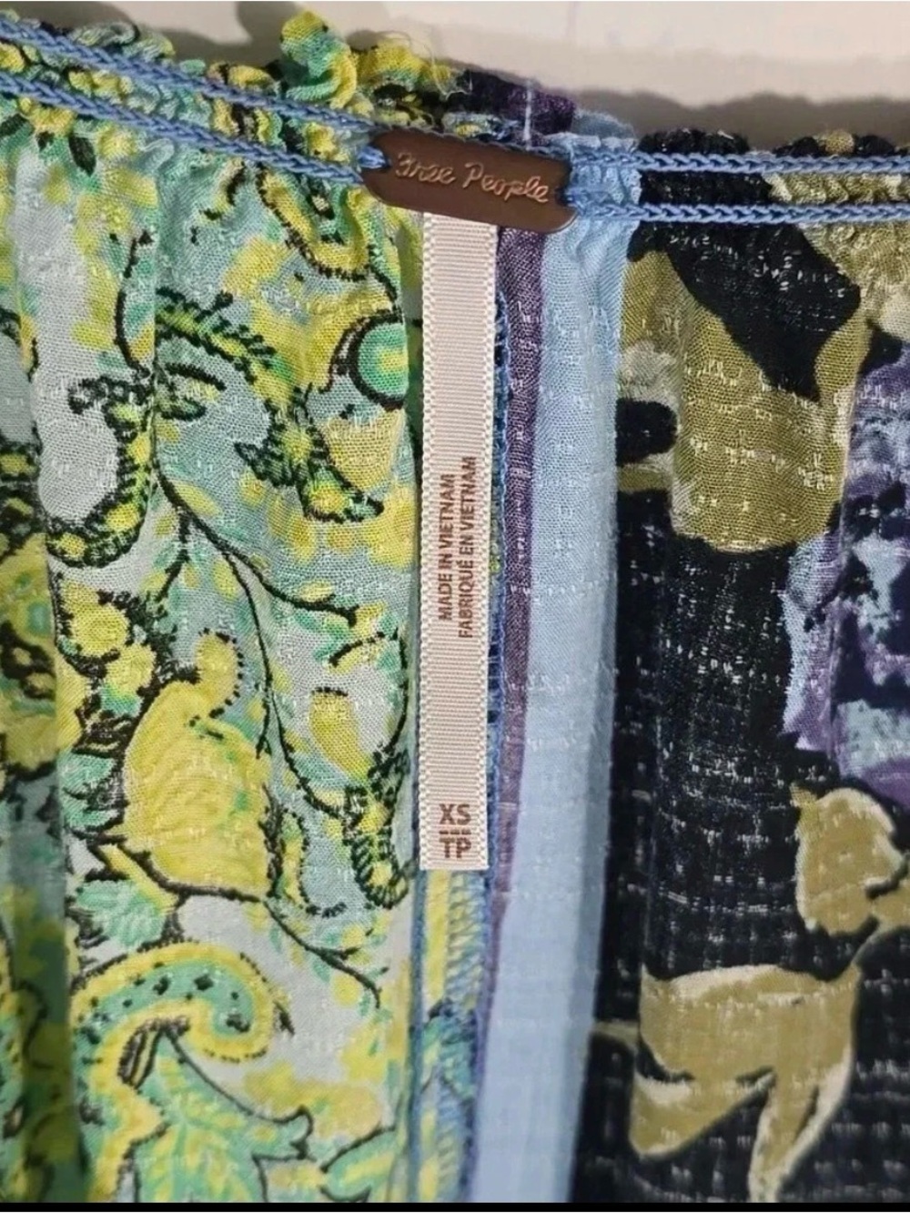Free People Gemini top green Multicolor Paisley Blouse XS - Picture 11 of 11